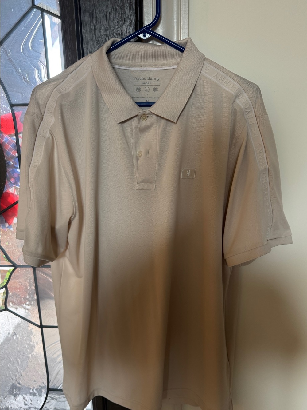 Psycho Bunny Men's Light Beige Polo with Subtle Logo